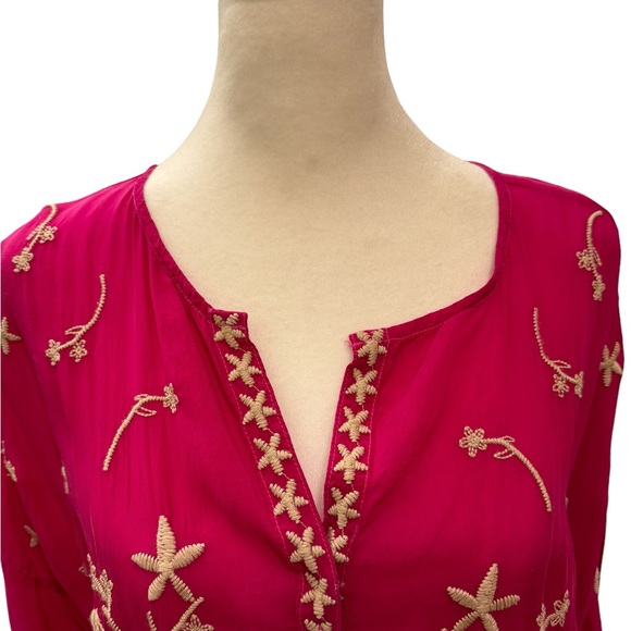 Johnny Was Jenai Blouse in Festive Fuschia. Size L. NWT - Picture 3 of 15